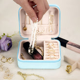 Mini Jewelry Organizer – Stylish and Portable Compact Storage Box for Rings, Earrings, and Necklaces