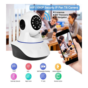 ntelligent 1080P HD WiFi 5 Antenna IP Camera with Night Vision, Smart Auto-Tracking, and Remote Access Baby Monitoring