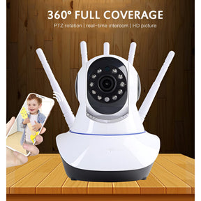 ntelligent 1080P HD WiFi 5 Antenna IP Camera with Night Vision, Smart Auto-Tracking, and Remote Access Baby Monitoring