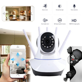 ntelligent 1080P HD WiFi 5 Antenna IP Camera with Night Vision, Smart Auto-Tracking, and Remote Access Baby Monitoring