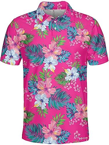 HIVICHI Golf Shirts for Men Funny Golf Shirts for Men Hawaiian Polo Shirts for Men Patriotic Tropical Print Shirt Crazy Gifts HIVICHI Golf Shirts for Men Funny Golf Shirts for Men Hawaiian Polo Shirts for Men Patriotic Tropical Print Shirt Crazy Gifts