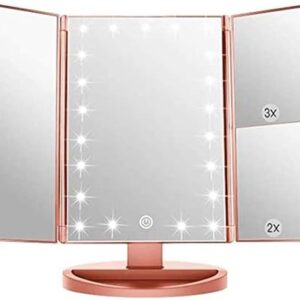 Lighted Vanity Makeup Mirror with 1X, 2X and 3X Magnification