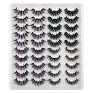 JIMIRE 20-Pair Fluffy 3D False Eyelashes Pack