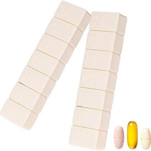 2-Pack Weekly Pill Organizer for Travel and Supplements