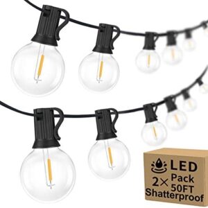 100FT Outdoor G40 LED Globe String Lights 2-Pack