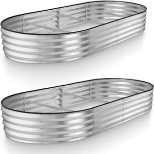 Galvanized Raised Garden Beds 8×4×1 ft 2-Pack – Tool-Free Planters