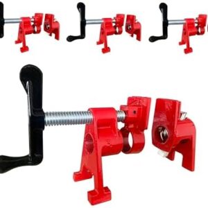4-Pack 3/4-Inch Pipe Clamp Set for Woodworking