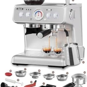 Gevi Espresso Machine with Grinder and Steam Wand