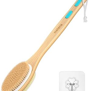 Metene Shower Brush with Long Handle and Dual-Sided Bristles