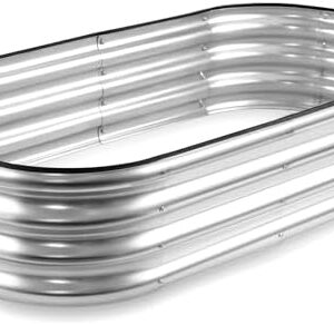 JERIA Galvanized Raised Garden Bed – 4×2×1 ft