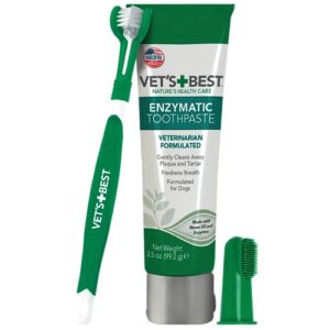 Dog Toothbrush and Toothpaste Kit for Plaque and Fresh Breath