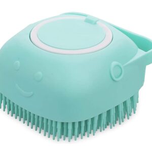 Soft Silicone Pet Bath Massage Brush with Shampoo Dispenser