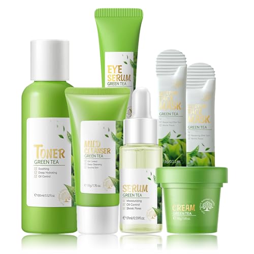 Green Tea Skincare Set for Hydration and Acne-Prone Skin 1 Green Tea Skincare Set for Hydration and Acne-Prone Skin