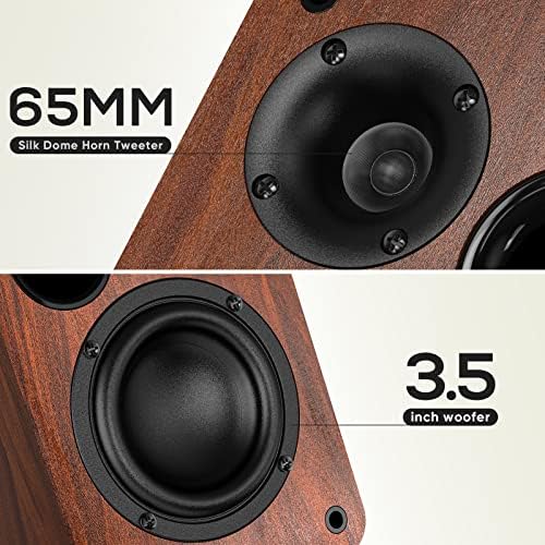 Saiyin Bluetooth Bookshelf Speakers | 60W Stereo Pair 2 Saiyin Bluetooth Bookshelf Speakers | 60W Stereo Pair - Image 2