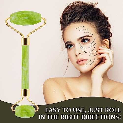 Natural Jade Roller and Gua Sha Facial Tools Set 4 Natural Jade Roller and Gua Sha Facial Tools Set - Image 4