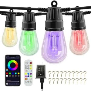 49FT RGB Outdoor String Lights with App Control