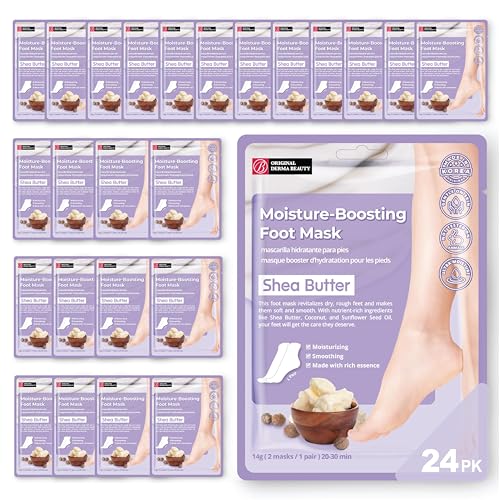 Moisturizing Foot Mask 24-Pair Set with Shea Butter 1 Moisturizing Foot Mask 24-Pair Set with Shea Butter