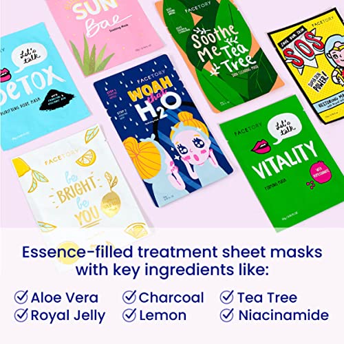 FACETORY Korean Sheet Masks 7-Pack for Hydrating Skincare 3 FACETORY Korean Sheet Masks 7-Pack for Hydrating Skincare - Image 3