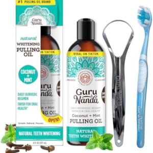 GuruNanda Coconut Oil Pulling with Essential Oils and Vitamins – 8 fl oz