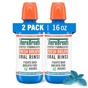 TheraBreath Fresh Breath Mouthwash, Icy Mint, 2 Pack