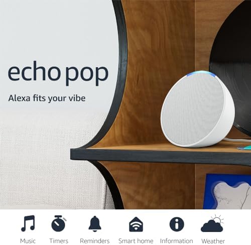 Amazon Echo Pop Smart Speaker with Alexa | Glacier White 1 Amazon Echo Pop Smart Speaker with Alexa | Glacier White