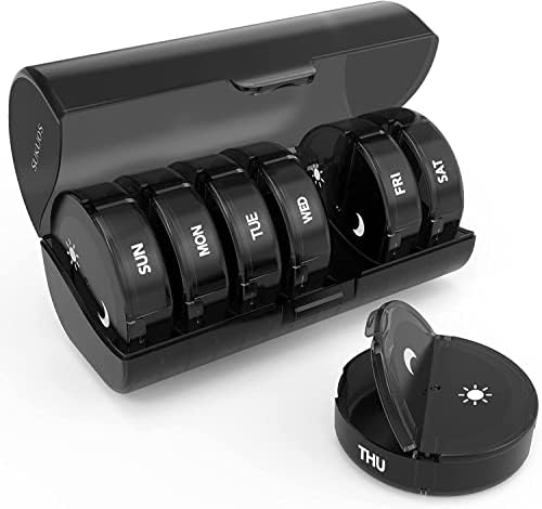 7-Day Pill Organizer 2 Times a Day for Travel and Vitamins 1 7-Day Pill Organizer 2 Times a Day for Travel and Vitamins