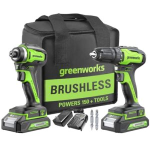 Greenworks 24V Cordless Drill and Impact Driver Kit