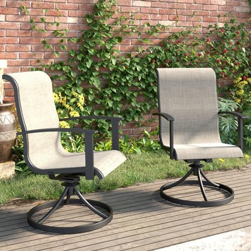 Outdoor Swivel Dining Chairs Set of 2 – 360° Patio Rocking Chairs 2 Outdoor Swivel Dining Chairs Set of 2 – 360° Patio Rocking Chairs - Image 2