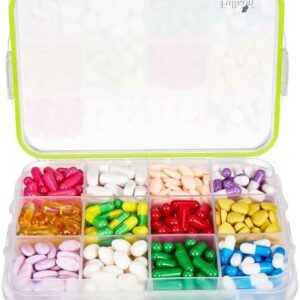 12-Compartment Supplement Organizer with Removable Dividers