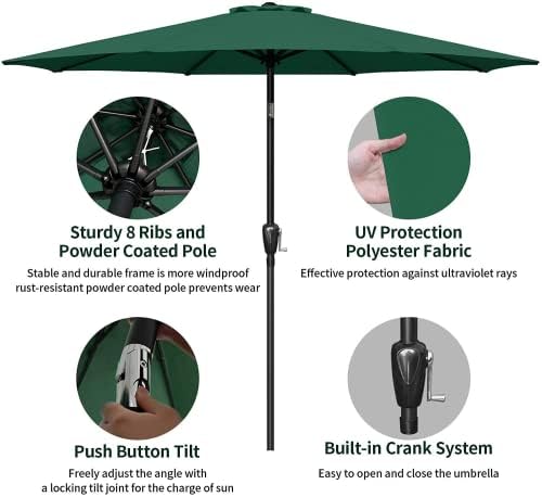 9-Foot Patio Umbrella with Heavy-Duty Base and Tilt 4 9-Foot Patio Umbrella with Heavy-Duty Base and Tilt - Image 4
