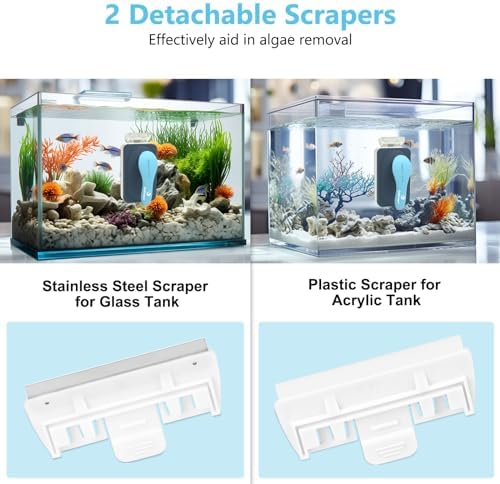 Small Aquarium Magnetic Glass Cleaner with Algae Scraper 3 Small Aquarium Magnetic Glass Cleaner with Algae Scraper - Image 3