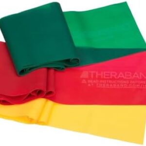 THERABAND Non-Latex Resistance Bands Set for Strength and Rehab