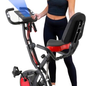 YYFITT 3-in-1 Folding Exercise Bike for Seniors with Backrest