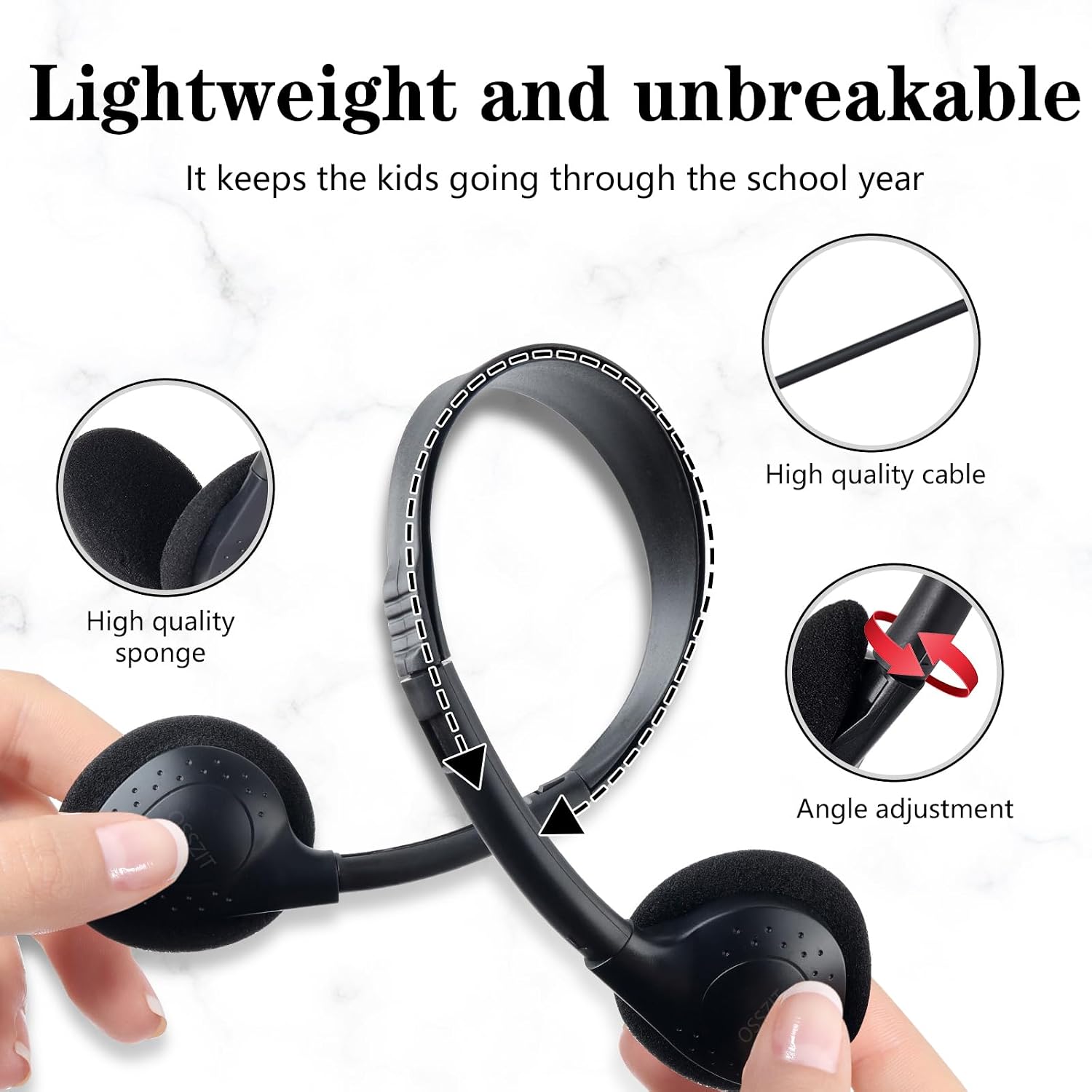 30-Pack Classroom Headphones for Kids and Students – Adjustable Wired Headsets 3 30-Pack Classroom Headphones for Kids and Students – Adjustable Wired Headsets - Image 3