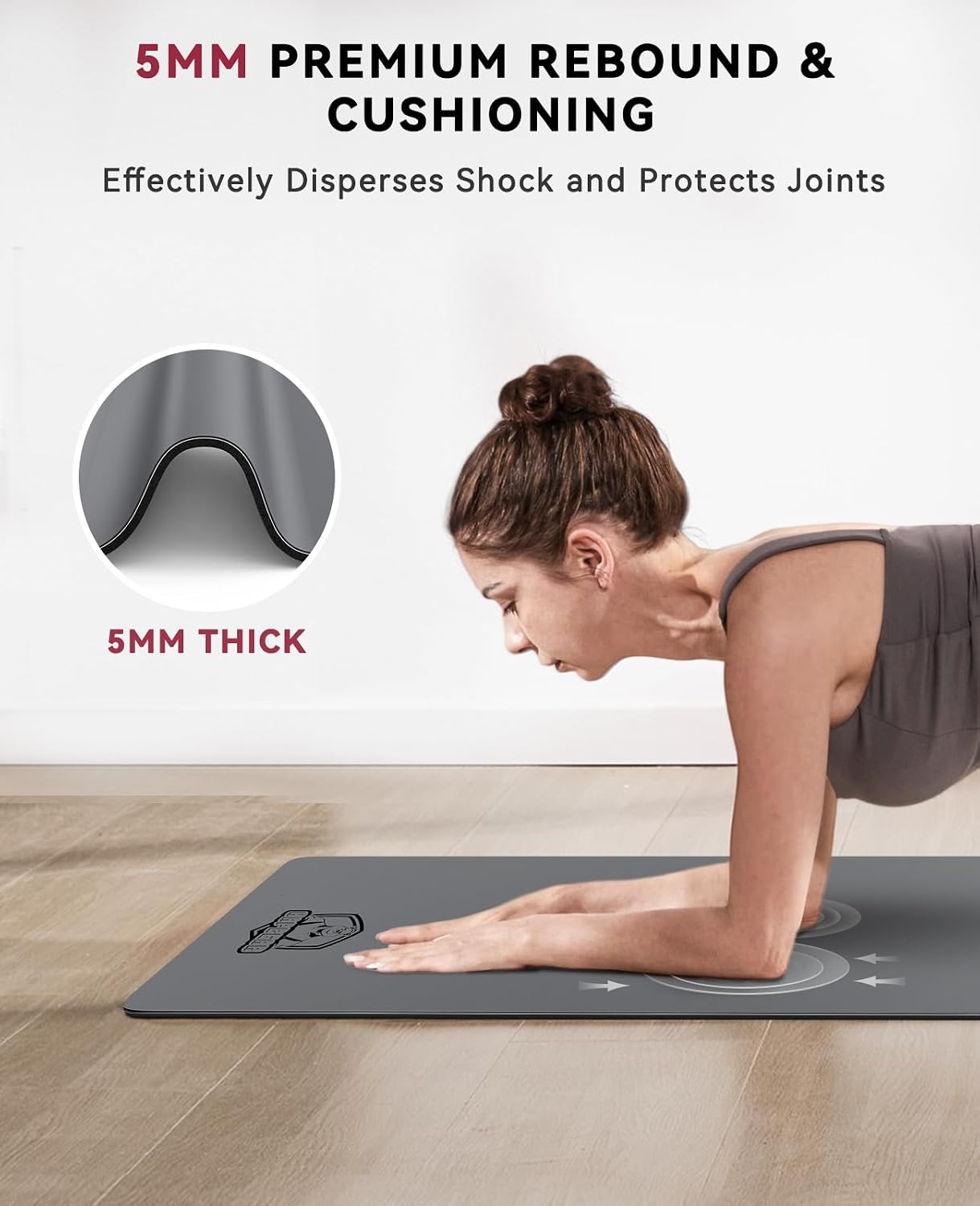 HAPBEAR Large Yoga Mat - 72"×30" Double-Sided Rubber Exercise & Workout Mat - Non-Slip Textured Surface - 5mm Thick Cushioned for Joints - Shock-Absorbing & Durable for Fitness (Yoga, Pilates) - Bonus Oxford Bag Included 6 HAPBEAR Large Yoga Mat - 72"×30" Double-Sided Rubber Exercise & Workout Mat - Non-Slip Textured Surface - 5mm Thick Cushioned for Joints - Shock-Absorbing & Durable for Fitness (Yoga, Pilates) - Bonus Oxford Bag Included - Image 6
